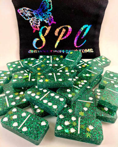 420 Inspired Dominoes  Green & White (RTS)
