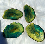 Green and Gold Agate Coaster