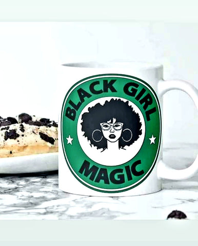 Black Girl Magic Coffee Mug (hoop earings)