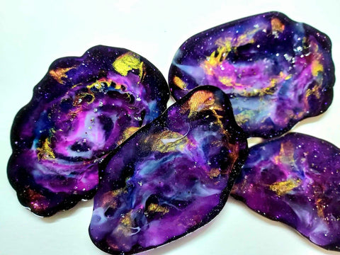 Agate Galaxy Coaster Set